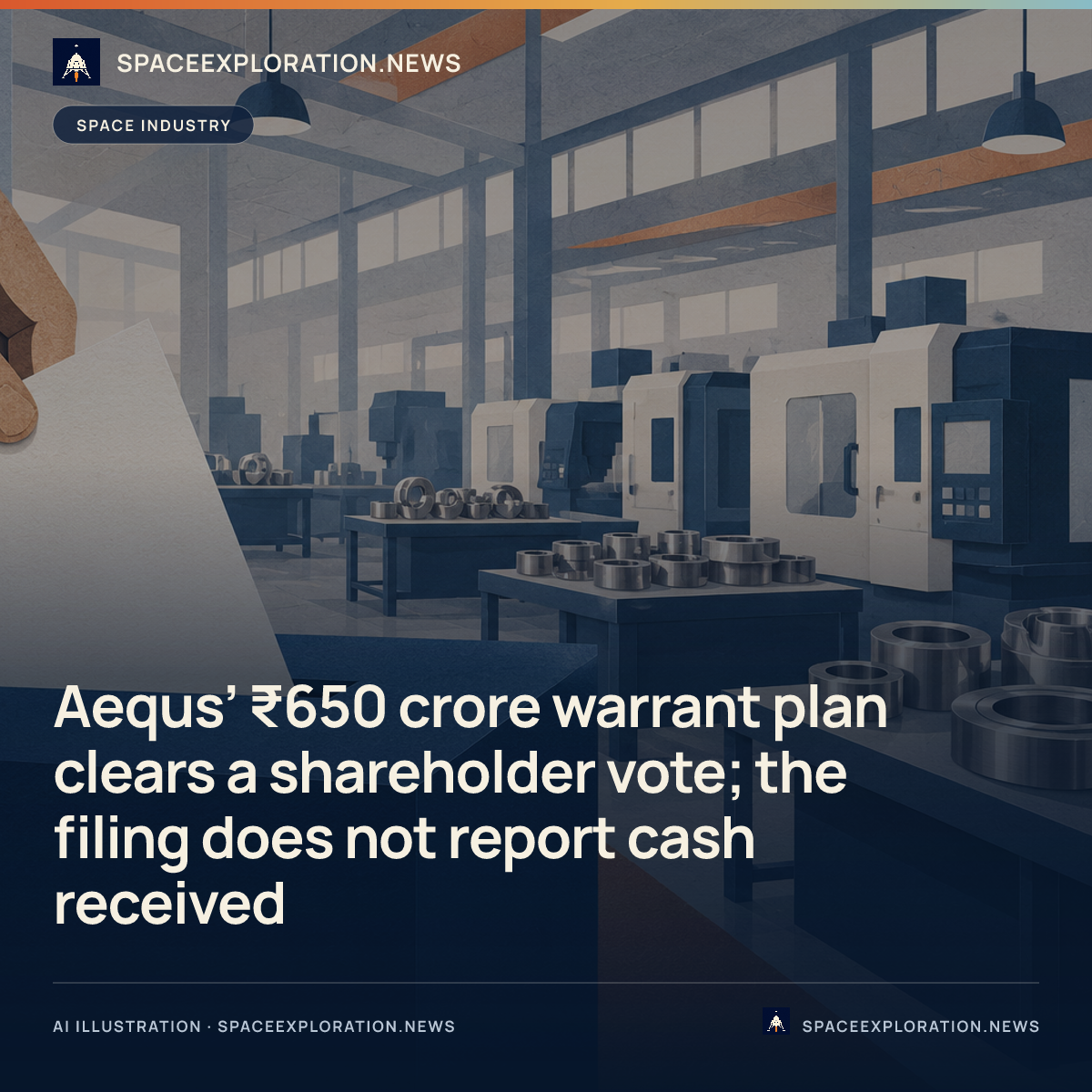 Branded story card: Aequs’ ₹650 crore warrant plan clears a shareholder vote; the filing does not report cash received