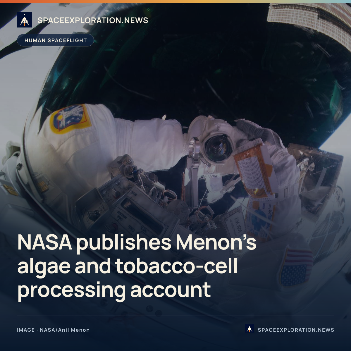 Branded story card: NASA publishes Menon’s algae and tobacco-cell processing account