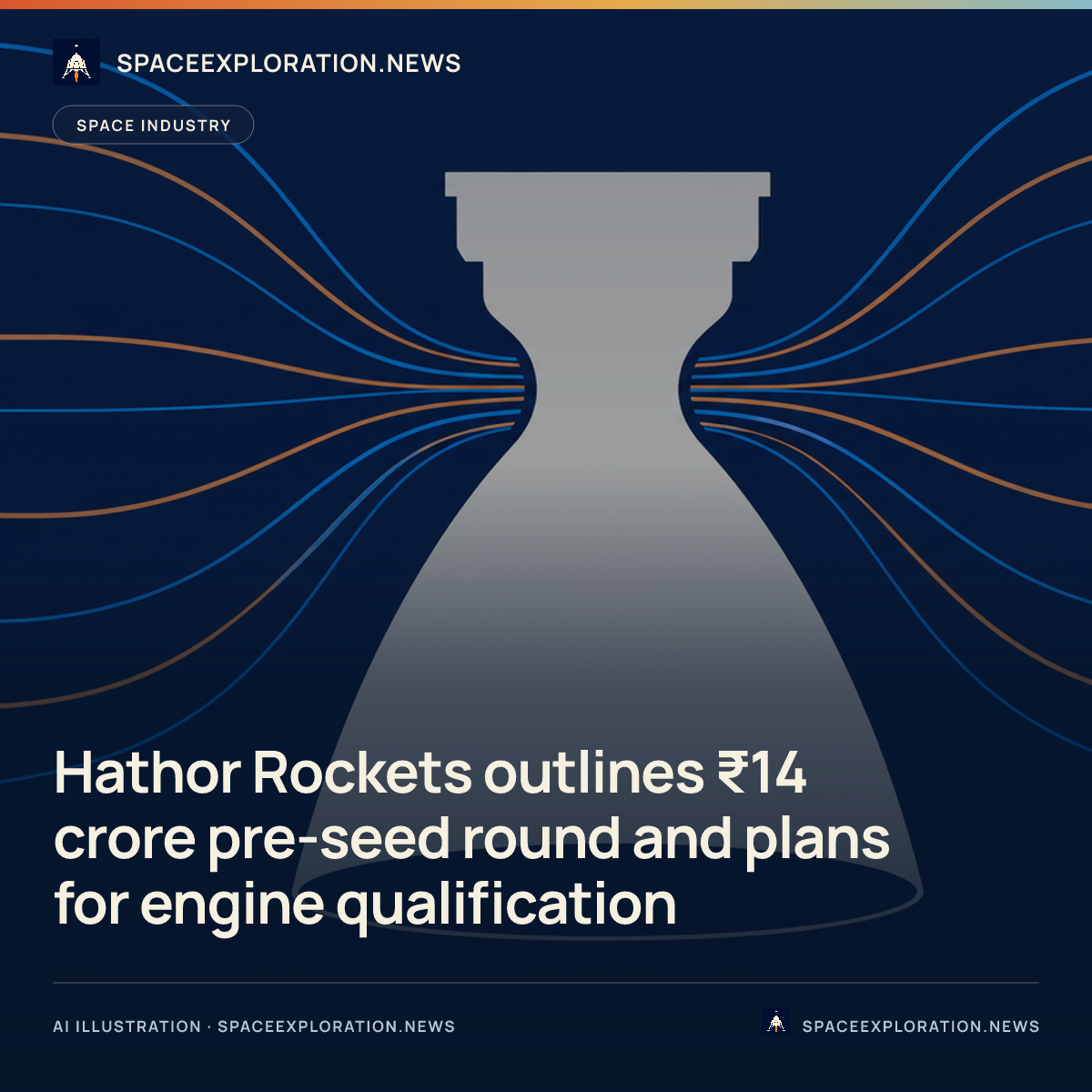 Branded story card: Hathor Rockets outlines ₹14 crore pre-seed round and plans for engine qualification