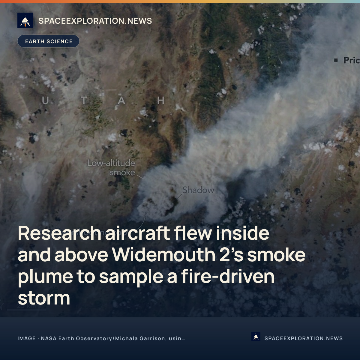 Branded story card: Research aircraft flew inside and above Widemouth 2’s smoke plume to sample a fire-driven storm