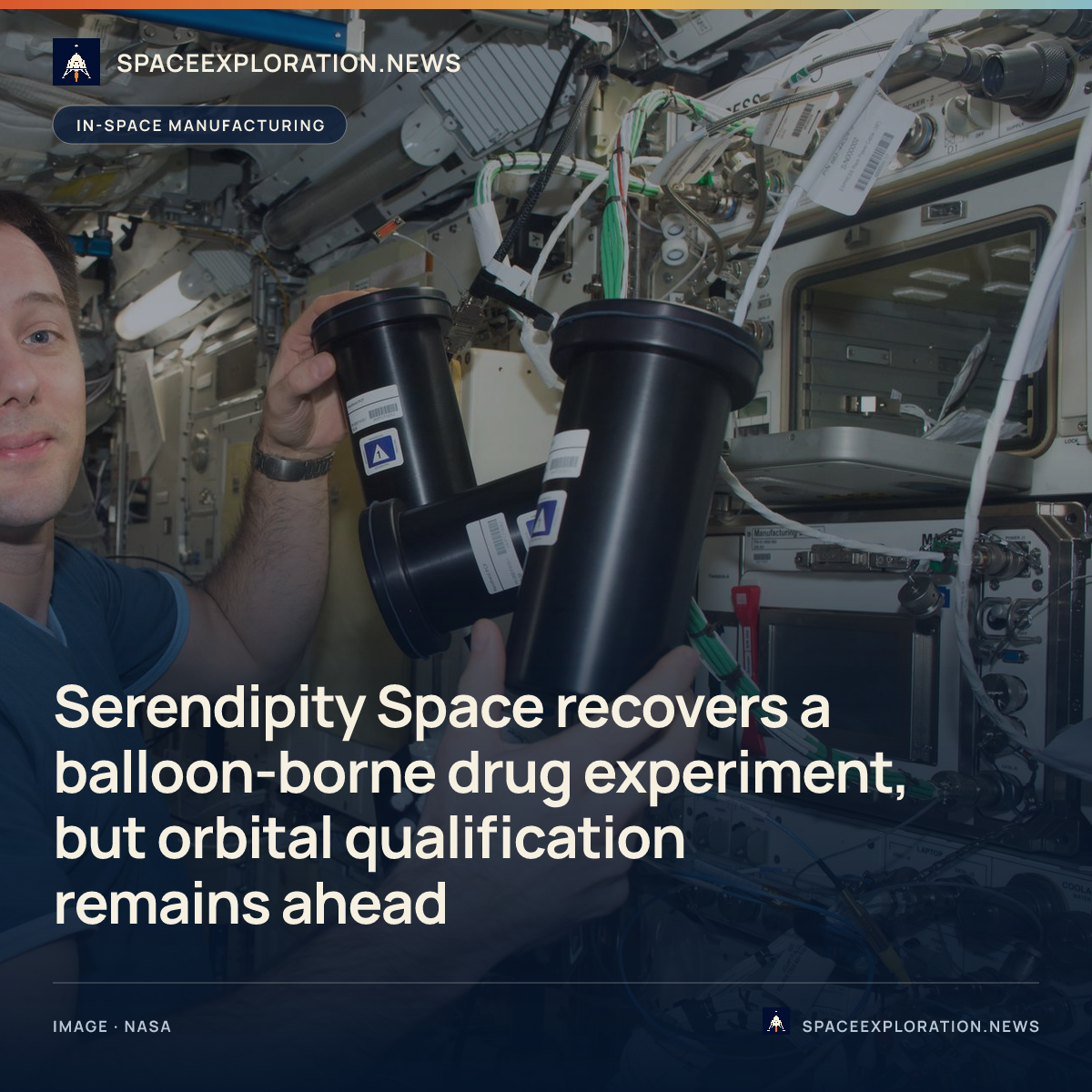 Branded story card: Serendipity Space recovers a balloon-borne drug experiment, but orbital qualification remains ahead
